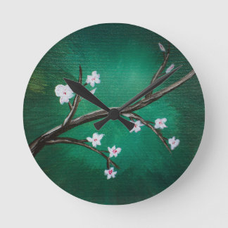 Reloj Redondo Mediano Flores de cerezo