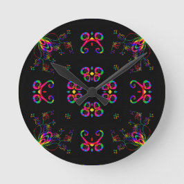 Reloj Redondo Mediano Flores de Fiesta Bailando