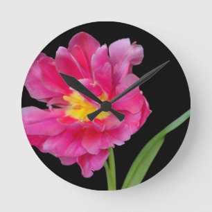 Reloj Redondo Mediano Flores de Floristería Fiesta de Cumpleaños Felicit