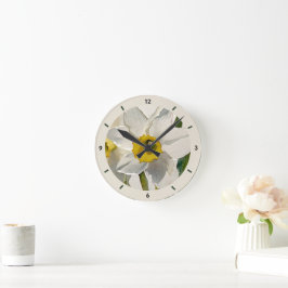 Reloj Redondo Mediano Flores de Iris Acuarela Modernas