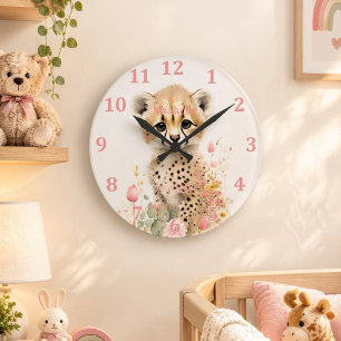 Reloj Redondo Mediano Flores de manantial de color de agua dulce chita p