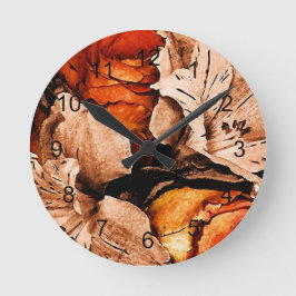 Reloj Redondo Mediano Flores de Otoño