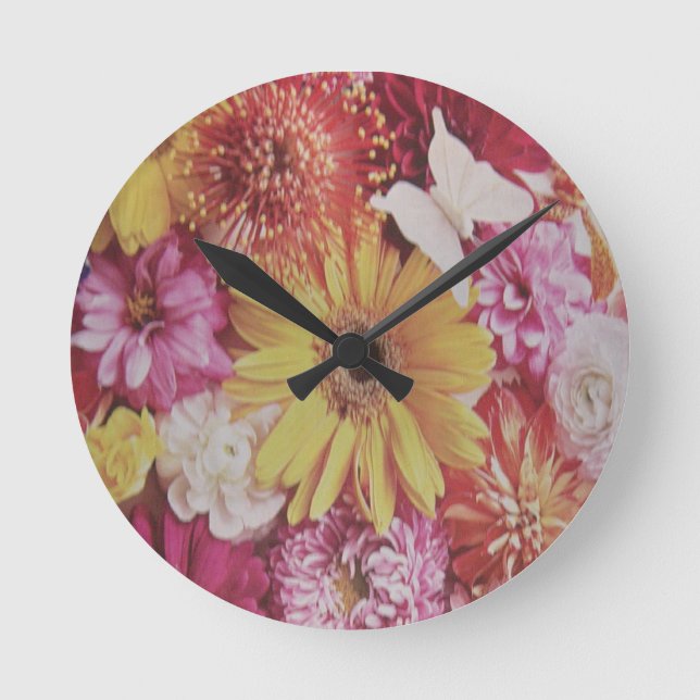 RELOJ REDONDO MEDIANO FLORES MÚLTIPLES (Anverso)