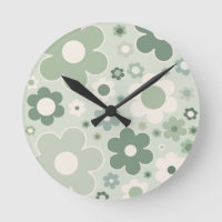 Flores Retro Sage Green Abstract Floral
