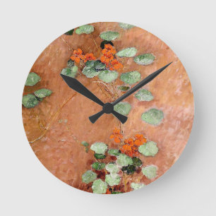 Reloj Redondo Mediano flores vintage G. Caillebotte Nasturces