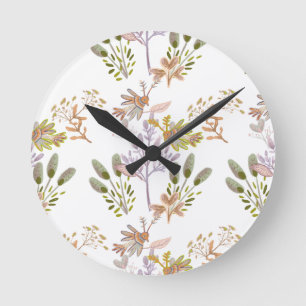 Reloj Redondo Mediano flores y pájaros