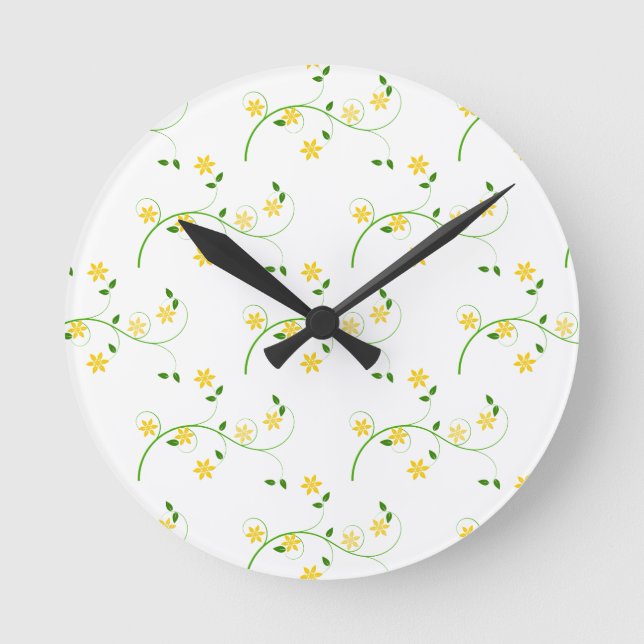 Reloj Redondo Mediano Flourishes y flores (Anverso)