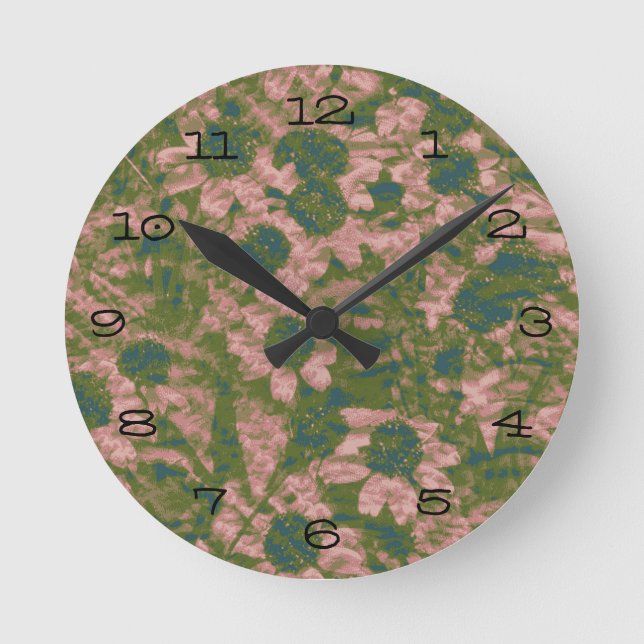 Reloj Redondo Mediano Flower camouflage pattern (Anverso)