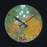 Reloj Redondo Mediano Flower Garden by Gustav Klimt Vintage Floral<br><div class="desc">Bauerngarten / Flower Garden / Cottage Garden vintage art painted in 1905 by Austrian Symbolist & Art Nouveau Artist Gustav Klimt (1862-1918)</div>