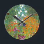 Reloj Redondo Mediano Flower Garden by Gustav Klimt Vintage Floral<br><div class="desc">Bauerngarten / Flower Garden / Cottage Garden vintage art painted in 1905 by Austrian Symbolist & Art Nouveau Artist Gustav Klimt (1862-1918)</div>