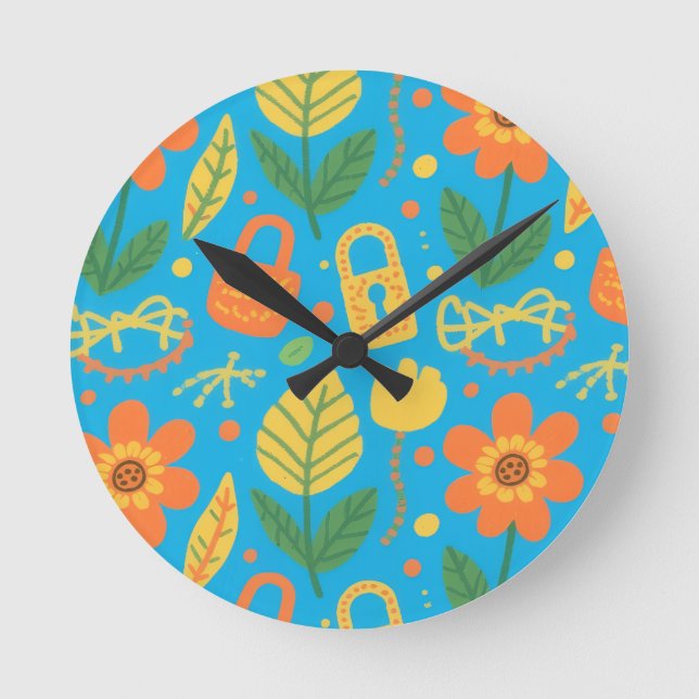 Reloj Redondo Mediano Flowers (Anverso)