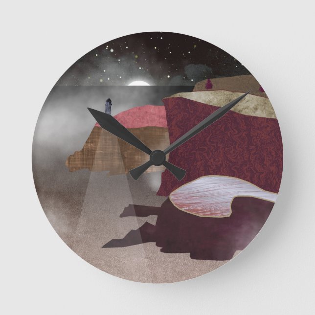 Reloj Redondo Mediano Foggy Lighthouse (Anverso)