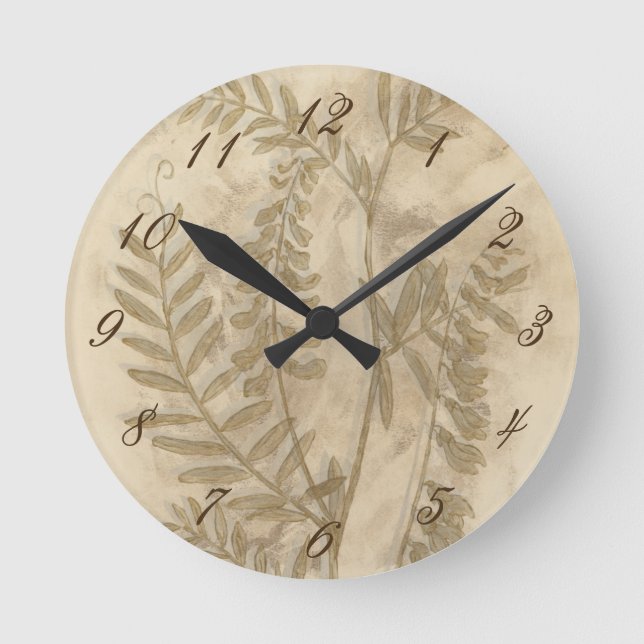 Reloj Redondo Mediano Foliage dorado I (Anverso)
