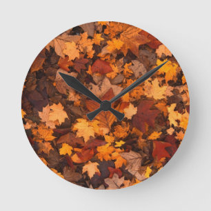 Reloj Redondo Mediano Follaje de otoño de la hoja del otoño