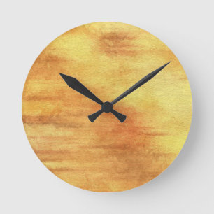 Reloj Redondo Mediano fondo abstracto de la acuarela del arte en el