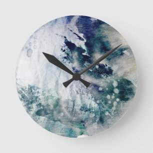 Reloj Redondo Mediano Fondo abstracto de la acuarela en el papel 2 del