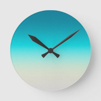 Reloj Redondo Mediano Fondo abstracto degradado azul acuático con ombre