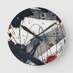 Reloj Redondo Mediano Fondo abstracto del grunge, textura de la tinta