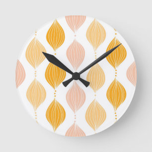 Reloj Redondo Mediano Fondo abstracto del patrón oro