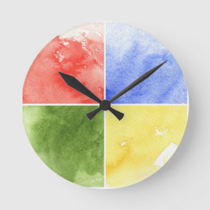 Reloj Redondo Mediano fondo colorido de la acuarela para su diseño