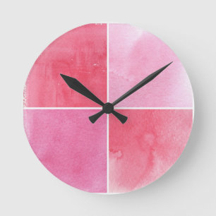 Reloj Redondo Mediano fondo colorido de la acuarela para sus 3