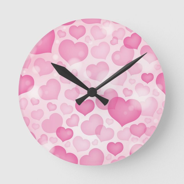 Reloj Redondo Mediano Fondo con corazón (Anverso)