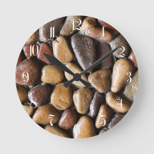 Reloj Redondo Mediano Fondo de guijarros