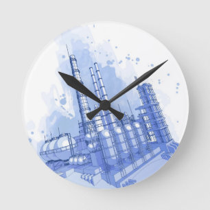 Reloj Redondo Mediano Fondo de la fábrica de productos químicos y de l