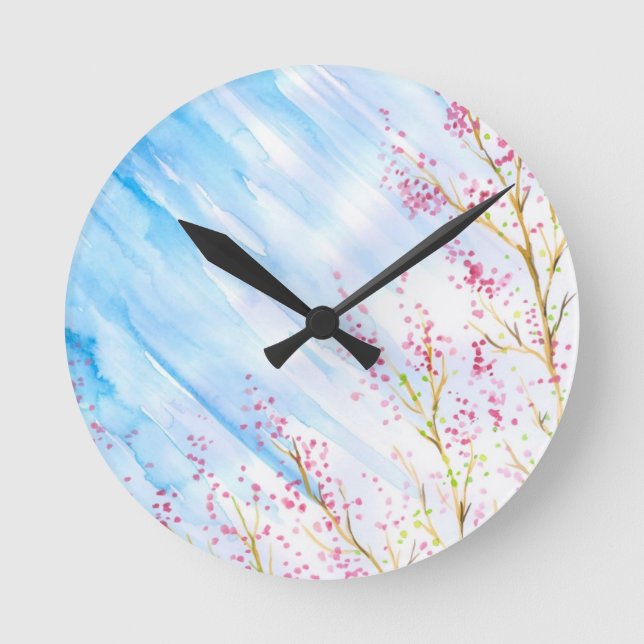 Reloj Redondo Mediano Fondo de la naturaleza (Anverso)