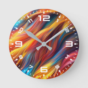 Reloj Redondo Mediano Fondo de la textura de los pieles coloridos-68454