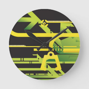 Reloj Redondo Mediano Fondo de semitono técnico 4