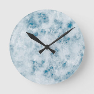 Reloj Redondo Mediano Fondo de textura azul mármol