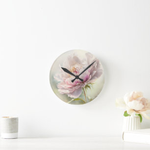 Reloj Redondo Mediano Fondo floral. Florecimiento de primavera