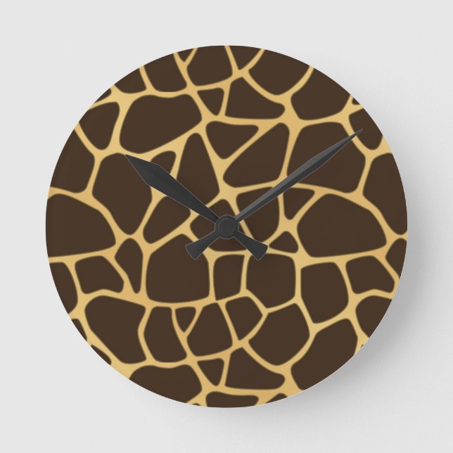 Reloj Redondo Mediano Fondo manchado jirafa (Anverso)
