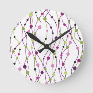 Reloj Redondo Mediano Fondo multicolor del punto