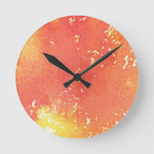 Reloj Redondo Mediano Fondo pintado a mano abstracto de la acuarela