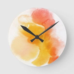 Reloj Redondo Mediano Fondo pintado a mano de acuarela abstracta 13