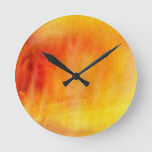 Reloj Redondo Mediano Fondo pintado a mano de acuarela abstracta 19