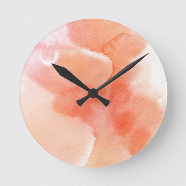 Reloj Redondo Mediano Fondo pintado a mano de la acuarela abstracta (Anverso)