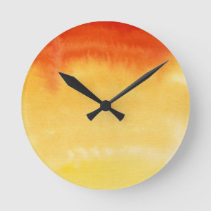 Reloj Redondo Mediano Fondo pintado a mano de la acuarela abstracta