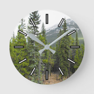 Reloj Redondo Mediano Forest and Mountain Scene Clock