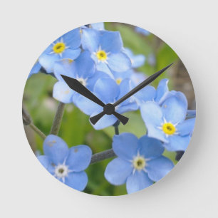 Reloj Redondo Mediano Forget Me Nots Wall Clock
