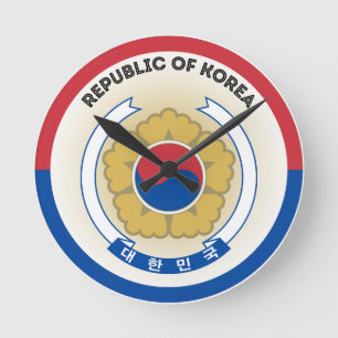 Reloj Redondo Mediano Forma de círculo del emblema nacional de Corea del