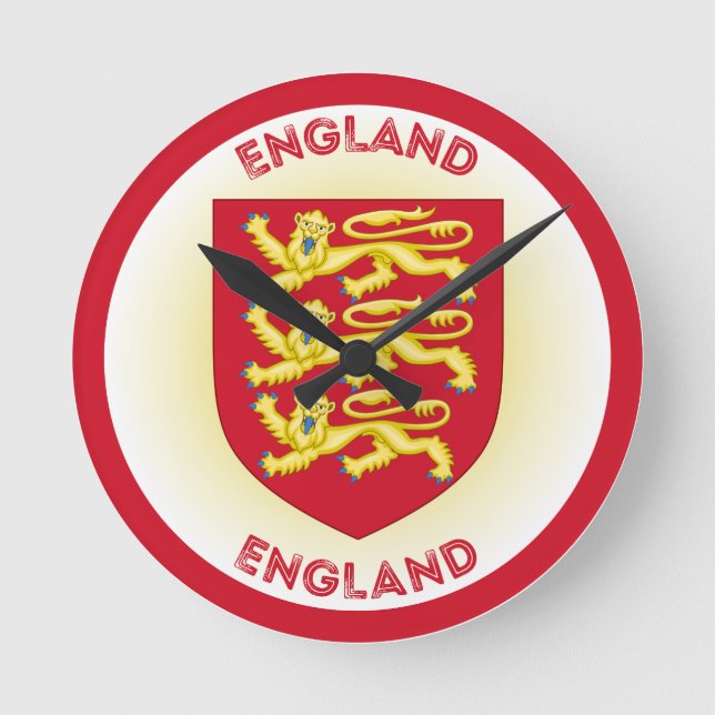 Reloj Redondo Mediano Forma de círculo del escudo de armas de Inglaterra (Anverso)