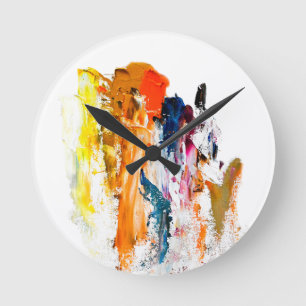 Reloj Redondo Mediano Formas abstractas nacidas de la paleta de un artis