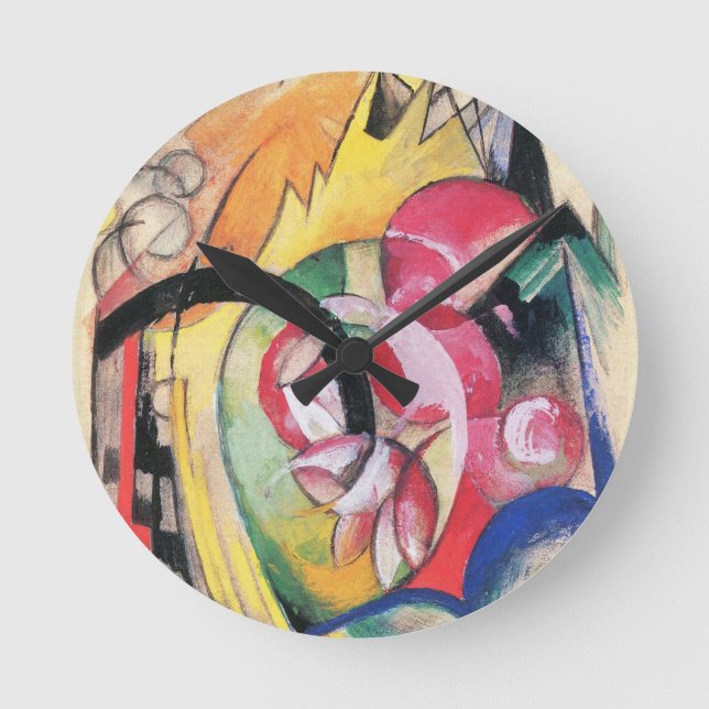 Reloj Redondo Mediano Formas abstractas (también conocidas como Flores d (Anverso)