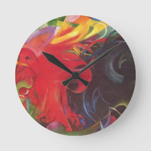 Reloj Redondo Mediano Formas de lucha de Franz Marc, Arte fino vintage