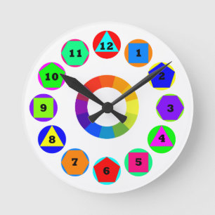 Reloj Redondo Mediano formas geométricas