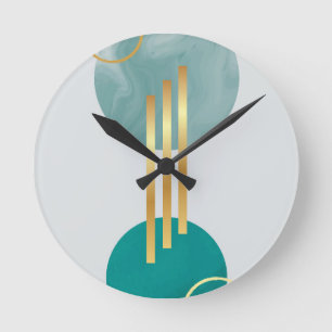 Reloj Redondo Mediano Formas geométricas modernas