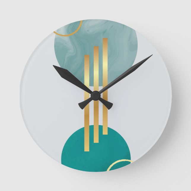 Reloj Redondo Mediano Formas geométricas modernas (Anverso)